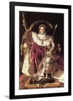 Napoleon I on His Imperial Throne-Jean-Auguste-Dominique Ingres-Framed Art Print