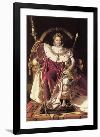 Napoleon I on His Imperial Throne-Jean-Auguste-Dominique Ingres-Framed Art Print