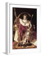 Napoleon I on His Imperial Throne-Jean-Auguste-Dominique Ingres-Framed Art Print