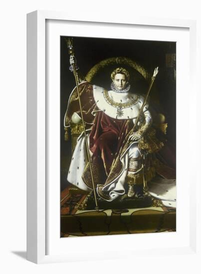 Napoleon I on the Imperial Throne-Jean-Auguste-Dominique Ingres-Framed Art Print