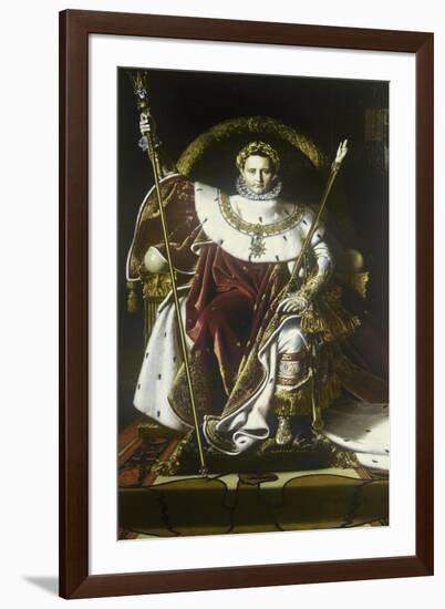 Napoleon I on the Imperial Throne-Jean-Auguste-Dominique Ingres-Framed Art Print