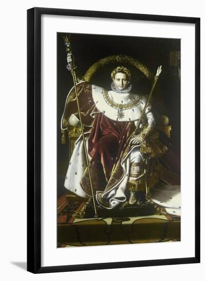 Napoleon I on the Imperial Throne-Jean-Auguste-Dominique Ingres-Framed Art Print