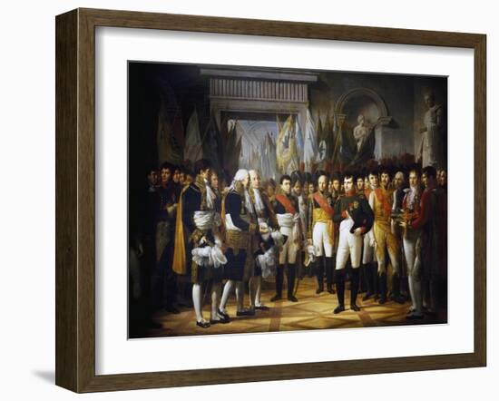 Napoleon I Receiving the Deputies of the Conservative Senate at the Royal Palace in Berlin-Rene Theodore Berthon-Framed Giclee Print