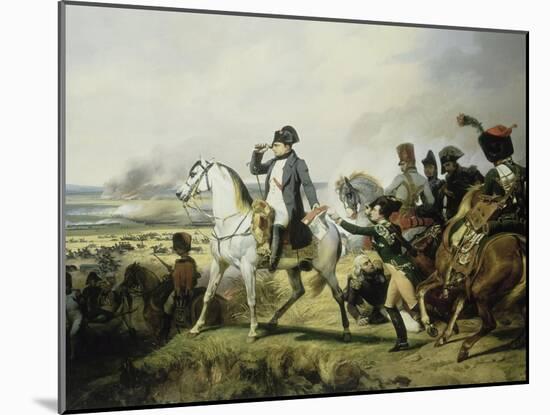 Napoléon Ier à la bataille de Wagram, 6 juillet 1809 (il est accompagné du général Bessières)-Horace Vernet-Mounted Giclee Print