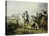 Napoléon Ier à la bataille de Wagram, 6 juillet 1809 (il est accompagné du général Bessières)-Horace Vernet-Stretched Canvas