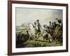 Napoléon Ier à la bataille de Wagram, 6 juillet 1809 (il est accompagné du général Bessières)-Horace Vernet-Framed Giclee Print
