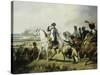Napoléon Ier à la bataille de Wagram, 6 juillet 1809 (il est accompagné du général Bessières)-Horace Vernet-Stretched Canvas