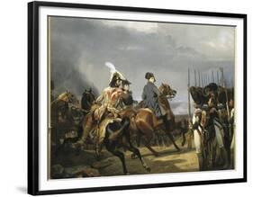 Napoléon Ier passant devant les troupes à la bataille d'Iena, 14 octobre 1806 (bataille contre-Horace Vernet-Framed Premium Giclee Print