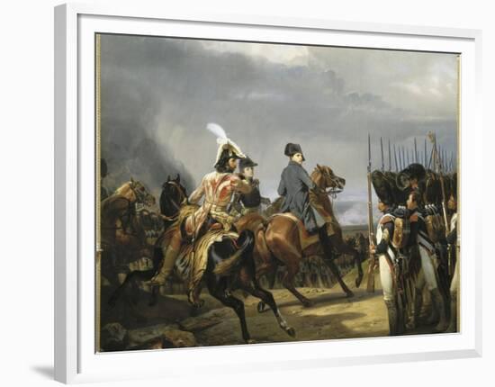 Napoléon Ier passant devant les troupes à la bataille d'Iena, 14 octobre 1806 (bataille contre-Horace Vernet-Framed Premium Giclee Print