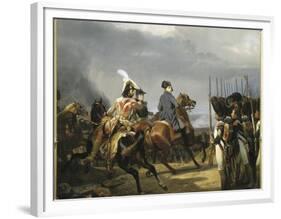 Napoléon Ier passant devant les troupes à la bataille d'Iena, 14 octobre 1806 (bataille contre-Horace Vernet-Framed Premium Giclee Print