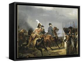 Napoléon Ier passant devant les troupes à la bataille d'Iena, 14 octobre 1806 (bataille contre-Horace Vernet-Framed Stretched Canvas