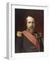 Napoléon III, en uniforme de général de Division, dans son Grand Cabinet aux Tuileries, en 1862-Hippolyte Flandrin-Framed Giclee Print