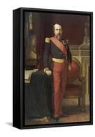 Napoléon III, en uniforme de général de Division, dans son Grand Cabinet aux Tuileries, en 1862-Hippolyte Flandrin-Framed Stretched Canvas