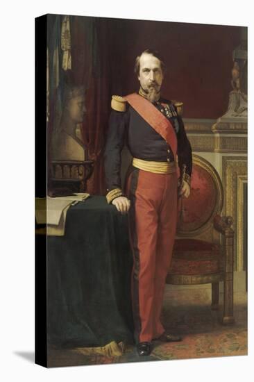 Napoléon III, en uniforme de général de Division, dans son Grand Cabinet aux Tuileries, en 1862-Hippolyte Flandrin-Stretched Canvas