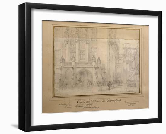 Napoléon III et François Joseph visitant le château de Pierrefonds-Eugène Viollet-le-Duc-Framed Giclee Print