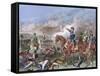 Napoleon III in the Battle of Solferino (1859). Colored Engraving.-Tarker-Framed Stretched Canvas