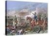 Napoleon III in the Battle of Solferino (1859). Colored Engraving.-Tarker-Stretched Canvas