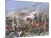 Napoleon III in the Battle of Solferino (1859). Colored Engraving.-Tarker-Mounted Giclee Print