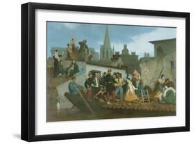 Napoleon III Visiting Flood Victims of Tarascon in June 1856, 1856-William Adolphe Bouguereau-Framed Giclee Print