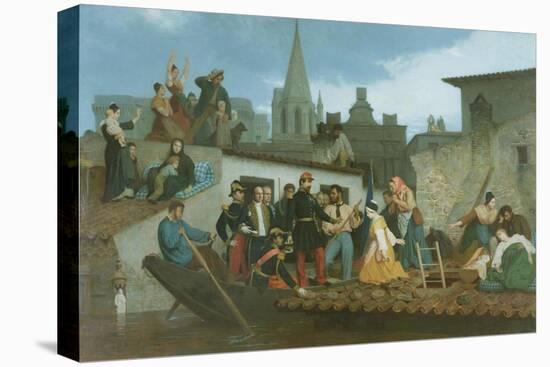 Napoleon III Visiting Flood Victims of Tarascon in June 1856, 1856-William Adolphe Bouguereau-Stretched Canvas