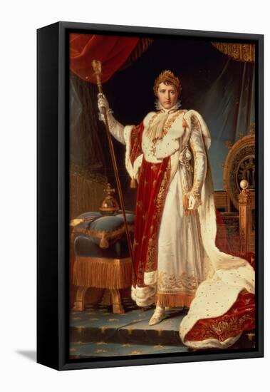 Napoleon in Coronation Robes, circa 1804-Francois Gerard-Framed Stretched Canvas