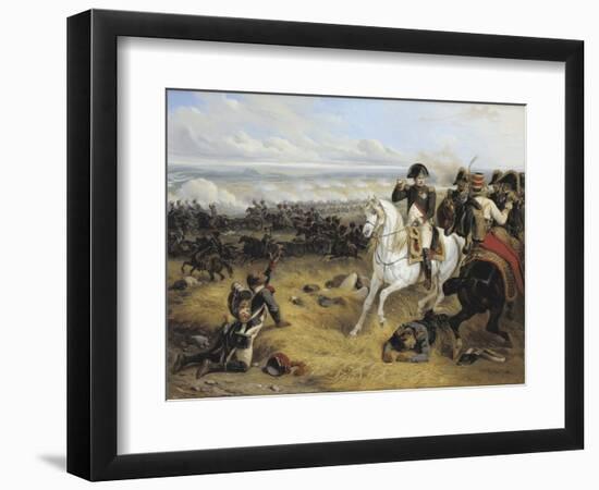 Napoleon in the Battle of Wagram (5-6 Juillet 1809) - Par Bellange, Hippolyte (1800-1866), 1841 - O-Joseph-louis-hippolyte Bellange-Framed Giclee Print