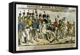 Napoleon Injured at Ratisbon, April 1809-Francois Georgin-Framed Stretched Canvas