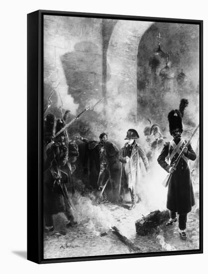 Napoleon Leaving Burning Kremlin-null-Framed Stretched Canvas
