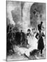 Napoleon Leaving Burning Kremlin-null-Mounted Giclee Print