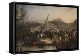 Napoleon Left the Island of Elba to Return to France-Joseph Beaume-Framed Stretched Canvas