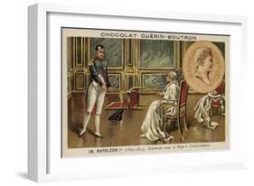 Napoleon Meeting with Pope Pius VII at Fontainebleau-null-Framed Giclee Print