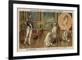 Napoleon Meeting with Pope Pius VII at Fontainebleau-null-Framed Giclee Print