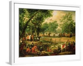 Napoleon on a Hunt in the Compiegne Forest, 1811-Antoine Charles Horace Vernet-Framed Giclee Print