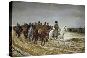 Napoleon on Campaign Followed by Marshals Ney and Berthier, Generals Drouot, Gourgaud and Flahaut-Ernest Meissonier-Stretched Canvas