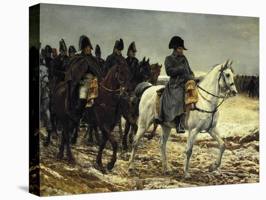 Napoleon on Campaign in France,1814-Jean-Louis Ernest Meissonier-Stretched Canvas