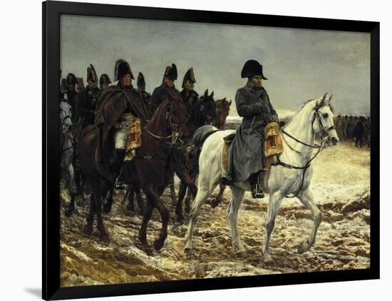 Napoleon on Campaign in France,1814-Jean-Louis Ernest Meissonier-Framed Art Print