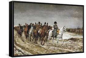 Napoleon on Campaign in France,1814-Jean-Louis Ernest Meissonier-Framed Stretched Canvas