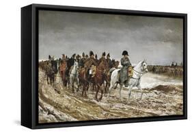 Napoleon on Campaign in France,1814-Jean-Louis Ernest Meissonier-Framed Stretched Canvas