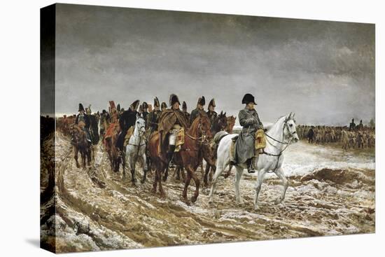 Napoleon on Campaign in France,1814-Jean-Louis Ernest Meissonier-Stretched Canvas