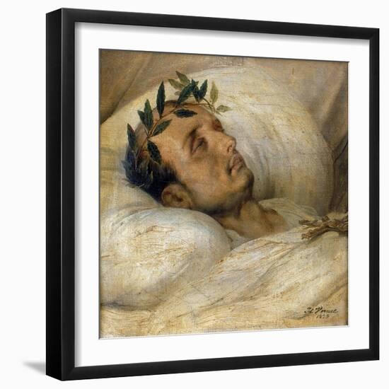 Napoleon on His Deathbed, May 1821-Horace Vernet-Framed Giclee Print