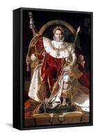 Napoleon on His Imperial Throne, 1804-null-Framed Stretched Canvas