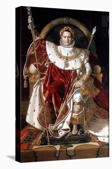 Napoleon on His Imperial Throne, 1804-null-Stretched Canvas