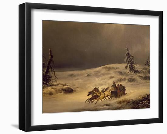 Napoleon on Run after Beresina's Defeat in 1812-Antonio Morghen-Framed Giclee Print