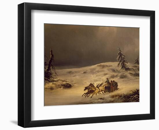 Napoleon on Run after Beresina's Defeat in 1812-Antonio Morghen-Framed Giclee Print