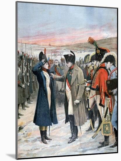 Napoleon Presenting Female Officer Marie Schellinck with the Legion D'Honneur, 1808-Lionel Noel Royer-Mounted Giclee Print