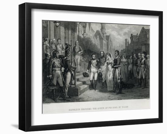 Napoleon Receives the Queen of Prussia at Tilsit, 1807-null-Framed Giclee Print