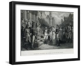 Napoleon Receives the Queen of Prussia at Tilsit, 1807-null-Framed Giclee Print