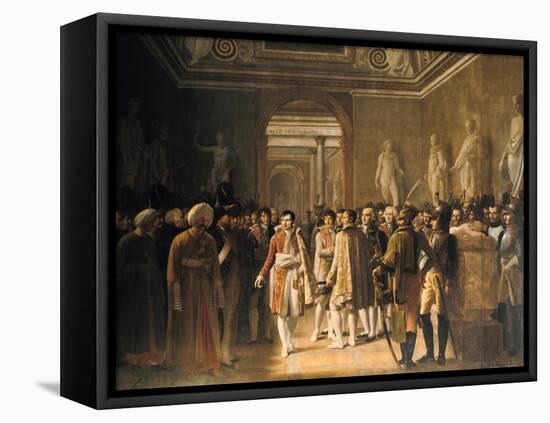 Napoleon Receiving at the Louvre the Deputies of the Army.., 8 December 1804, 1808-Gioacchino Giuseppe Serangeli-Framed Stretched Canvas