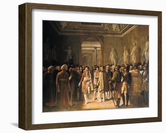 Napoleon Receiving at the Louvre the Deputies of the Army.., 8 December 1804, 1808-Gioacchino Giuseppe Serangeli-Framed Giclee Print