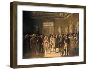 Napoleon Receiving at the Louvre the Deputies of the Army.., 8 December 1804, 1808-Gioacchino Giuseppe Serangeli-Framed Giclee Print